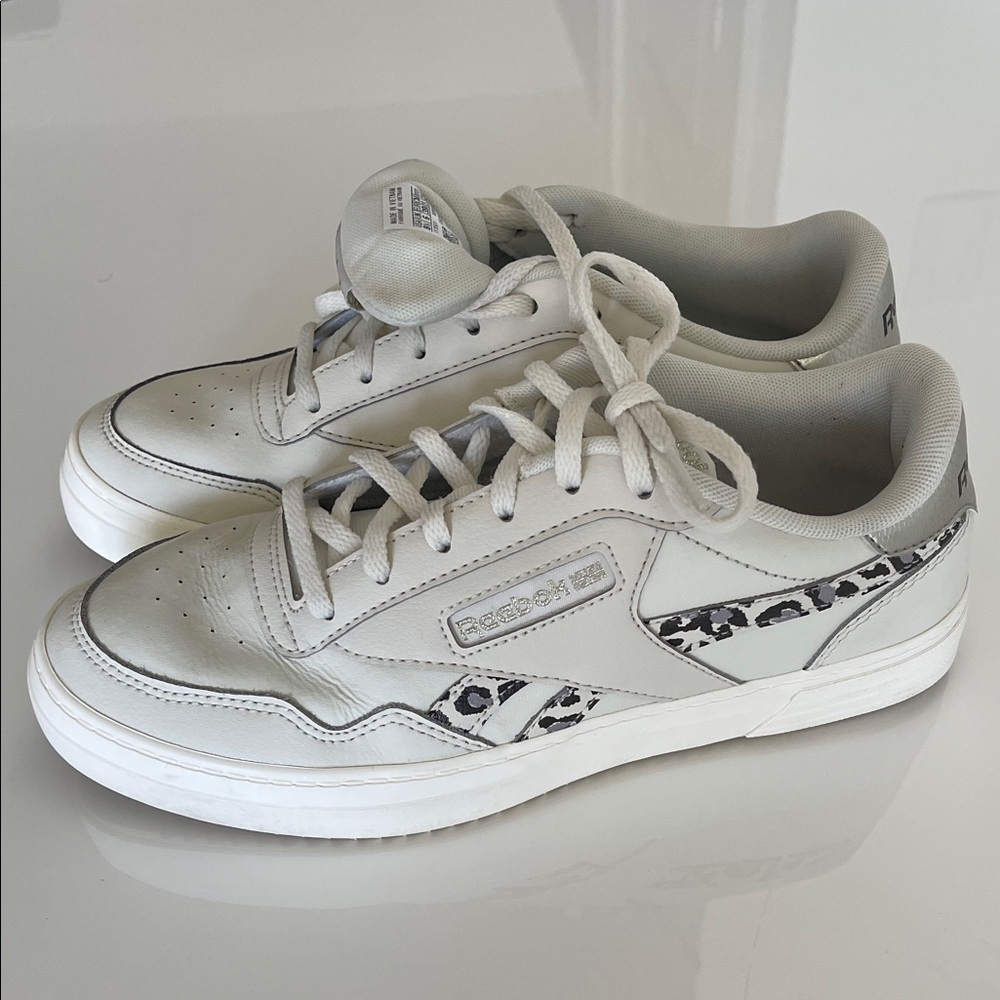 Reebok White Sneakers with Animal Print